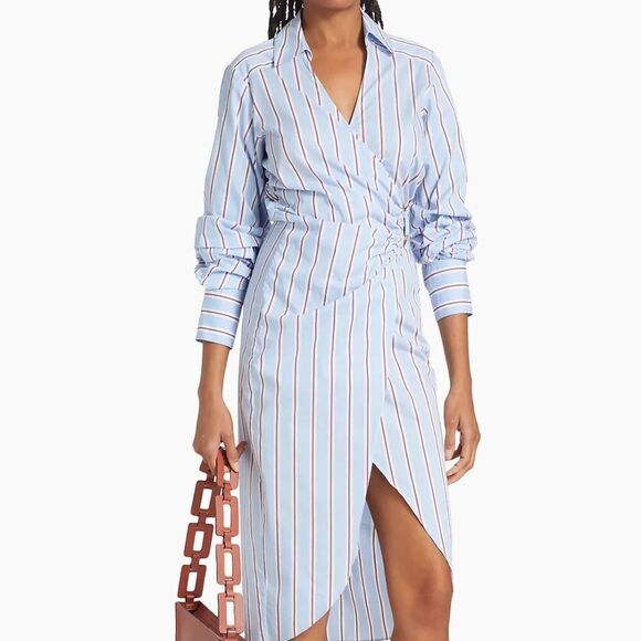 Veronica Beard Afton Draped Shirtdress size size 0 $498 NEW - Picture 7 of 10